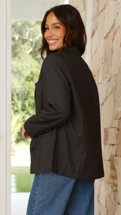 Burans Blazers|Outerwear^Hadrian Blazer - Charcoal Pinstripe