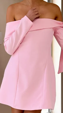 SASHA (BNE) Dresses|Mini^Halen Long Sleeve Mini Dress - Pink
