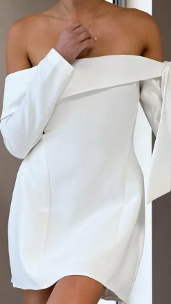 SASHA (BNE) Hen'S Collection|Dresses^Halen Long Sleeve Mini Dress - White