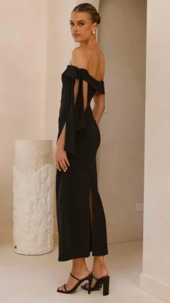 SASHA (BNE) Dresses|Midi^Halen Off Shoulder Midi Dress - Black