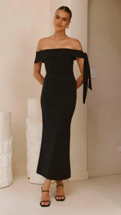 SASHA (BNE) Dresses|Midi^Halen Off Shoulder Midi Dress - Black