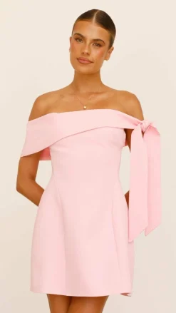 SASHA (BNE) Dresses|Mini^Halen Off Shoulder Mini Dress - Pink