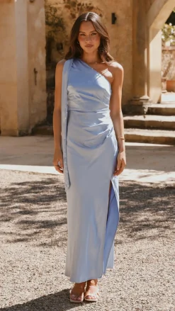 LILYWHYT Mon Cheri|Dresses^Halle One Shoulder Maxi Dress - Blue