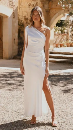 LILYWHYT Mon Cheri|Dresses^Halle One Shoulder Maxi Dress - Ivory