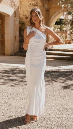 LILYWHYT Mon Cheri|Dresses^Halle One Shoulder Maxi Dress - Ivory