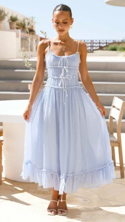 LILYWHYT Dresses|Maxi^Halo Maxi Dress - Blue / White