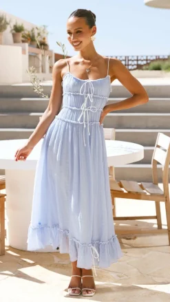 LILYWHYT Dresses|Maxi^Halo Maxi Dress - Blue / White