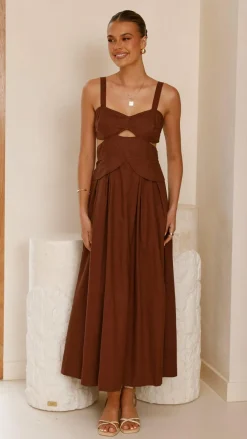 Main St Dresses|Midi^Harleigh Midi Dress - Brown