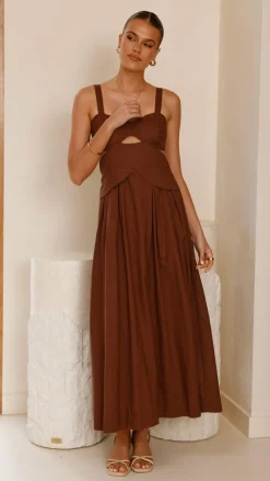Main St Dresses|Midi^Harleigh Midi Dress - Brown