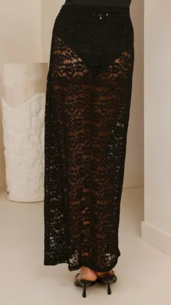 Burans Bottoms^Harlene Lace Maxi Skirt - Black