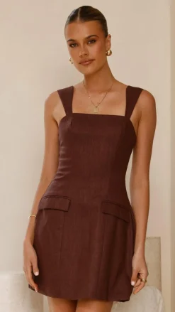 LILYWHYT Sale Dresses^Hilarie Mini Dress - Brown