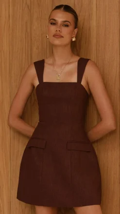 LILYWHYT Sale Dresses^Hilarie Mini Dress - Brown