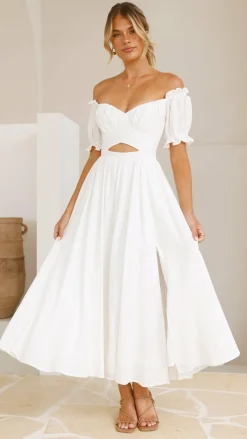 Pink Diamond Dresses|Maxi^Hulu Maxi Dress - White