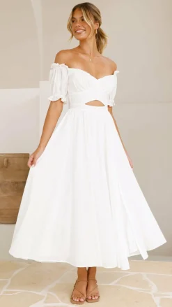 Pink Diamond Dresses|Maxi^Hulu Maxi Dress - White
