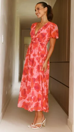 Pink Diamond Sale Dresses^Ilah Maxi Dress - Red/Pink