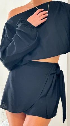 YH AND CO Sets|Bottoms^Ilara Wrap Skort - Black