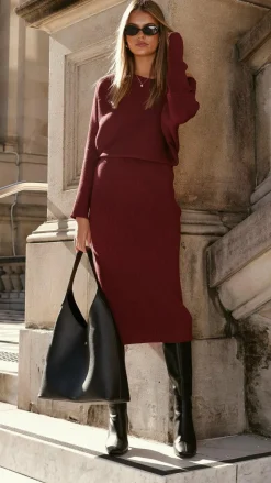 Amore Agencies Knitwear|Knitwear^Iluka Knit Top - Burgundy