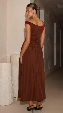 LILYWHYT Dresses|Midi^Immy Midi Dress - Brown