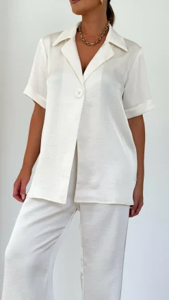 IDS Sets|Bottoms^Imogen Button Pants - Cream