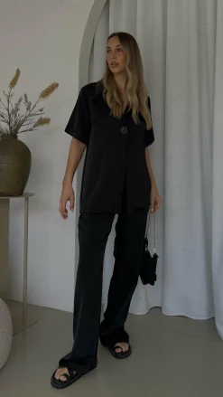 IDS Sets|Tops^Imogen Button Shirt - Black
