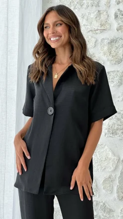 IDS Sets|Tops^Imogen Button Shirt - Black
