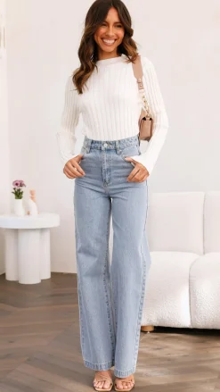 Fashion Allied Knit Tops|Knitwear^Imogen Long Sleeve Knit Crop - White