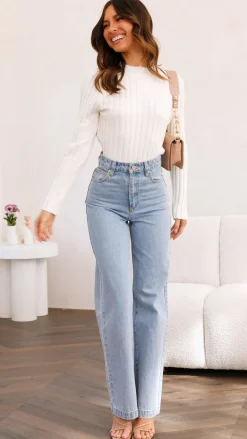 Fashion Allied Knit Tops|Knitwear^Imogen Long Sleeve Knit Crop - White