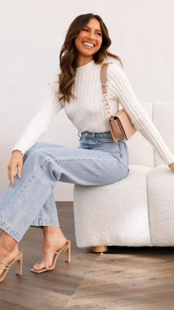 Fashion Allied Knit Tops|Knitwear^Imogen Long Sleeve Knit Crop - White