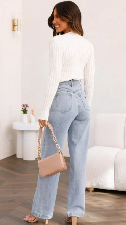 Fashion Allied Knit Tops|Knitwear^Imogen Long Sleeve Knit Crop - White