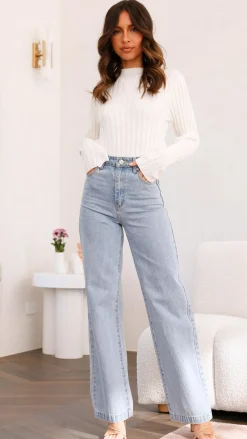 Fashion Allied Knit Tops|Knitwear^Imogen Long Sleeve Knit Crop - White