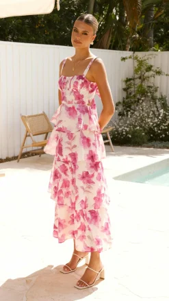 LILYWHYT Dresses|Maxi^Indi Maxi Dress - Pink Floral