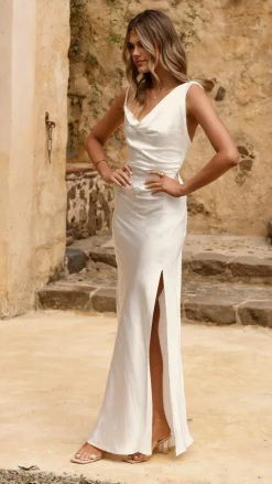 SASHA (BNE) Mon Cheri|Dresses^Iris Asymmetrical Maxi Dress - Ivory