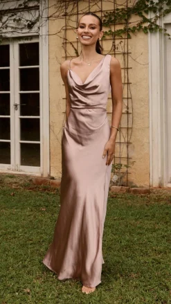 SASHA (BNE) Mon Cheri|Dresses^Iris Asymmetrical Maxi Dress - Dusty Pink