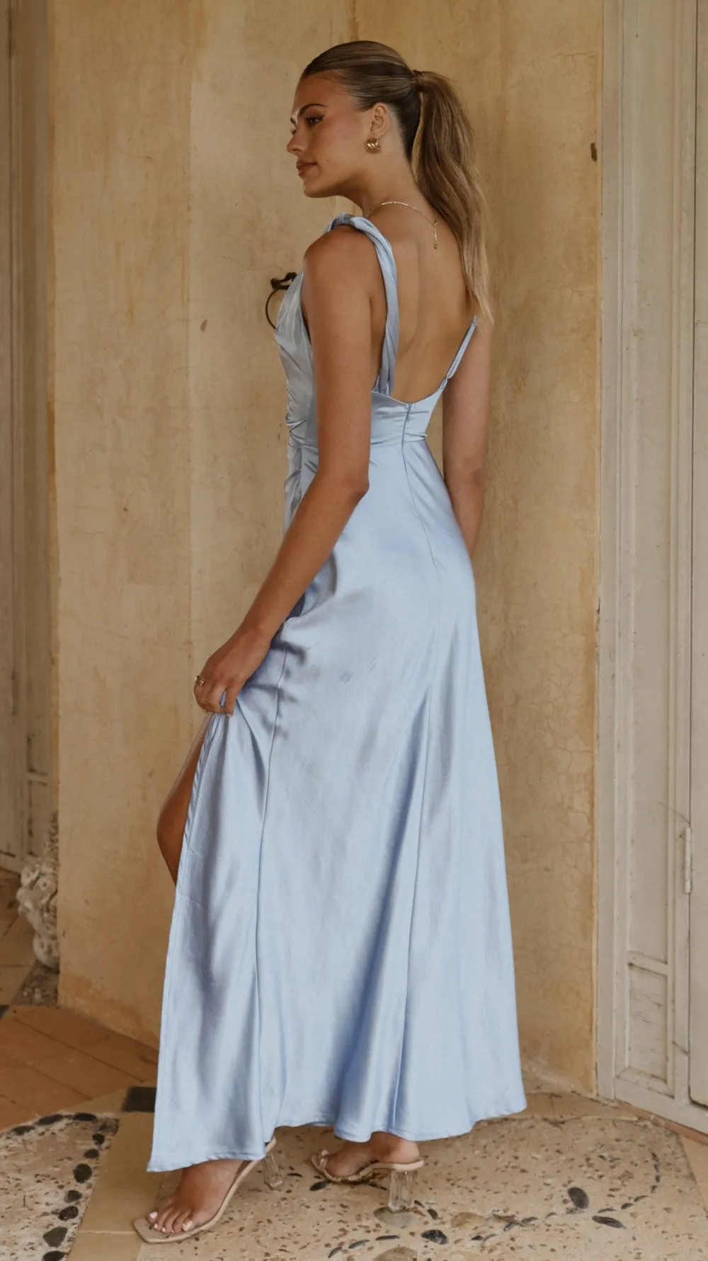 SASHA (BNE) Mon Cheri|Dresses^Iris Asymmetrical Maxi Dress - Blue