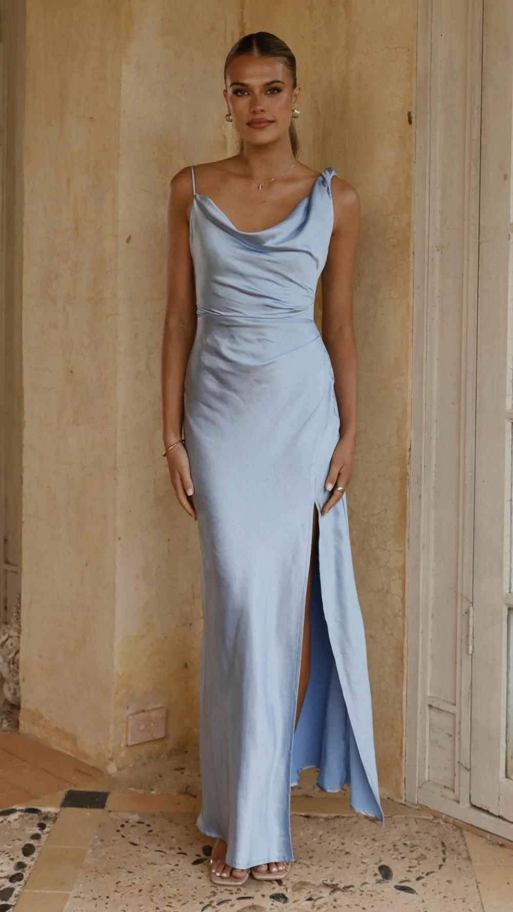 SASHA (BNE) Mon Cheri|Dresses^Iris Asymmetrical Maxi Dress - Blue
