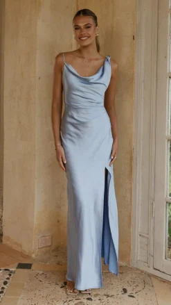 SASHA (BNE) Mon Cheri|Dresses^Iris Asymmetrical Maxi Dress - Blue