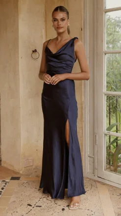 SASHA (BNE) Mon Cheri|Dresses^Iris Asymmetrical Maxi Dress - Navy