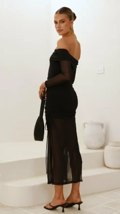 Sweet Acacia Dresses|Maxi^Isadora Off Shoulder Maxi Dress - Black