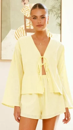 By Frankie Bottoms|Tops^Iveena Top and Shorts Set - Yellow