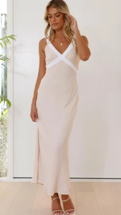 LILYWHYT Dresses|Midi^Iylah Midi Dress - Beige / White