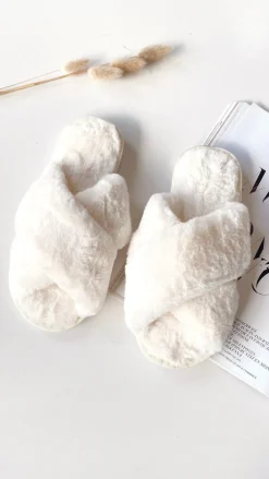 Angel Whisper Gift Collection|Slippers^Jessica Fluffy Slippers - White
