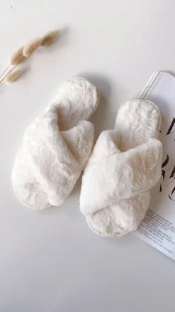 Angel Whisper Gift Collection|Slippers^Jessica Fluffy Slippers - White