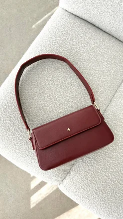 Peta and Jain Bags^Jocelyn Shoulder Bag - Burgundy PU
