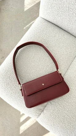 Peta and Jain Bags^Jocelyn Shoulder Bag - Burgundy PU