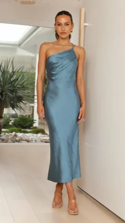 Alive Girl Sale Evening|Sale Dresses^Josephina Midi Dress - Steel Blue