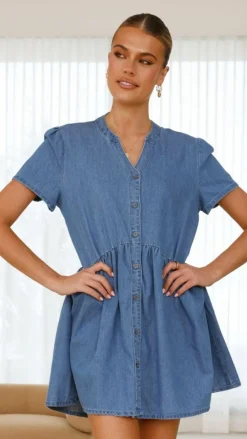 Fashion Allied Denim Dress Edit|The Denim Edit^Juliani Mini Dress - Blue Denim
