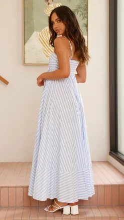 YH AND CO Dresses|Maxi^Kaethe Maxi Dress - Baby Blue Stripe
