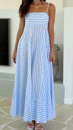 YH AND CO Dresses|Maxi^Kaethe Maxi Dress - Baby Blue Stripe