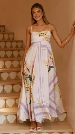 YH AND CO Dresses|Maxi^Kaethe Maxi Dress - Beige/Lilac