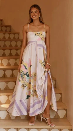 YH AND CO Dresses|Maxi^Kaethe Maxi Dress - Beige/Lilac